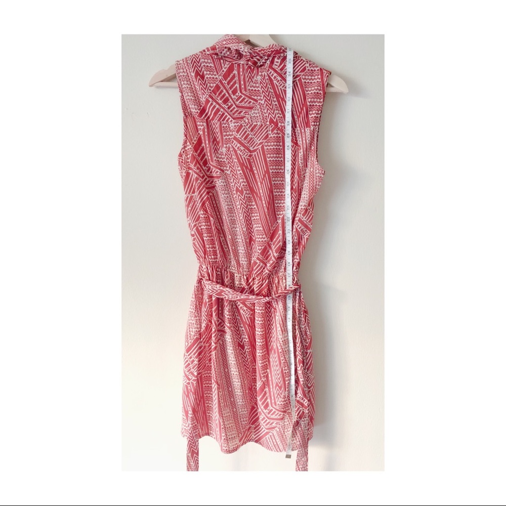 Rust Abstract Print Dress - Picture 3 of 6